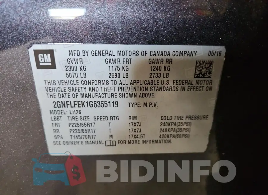 2GNFLFEK1G6355119 Photo# 13