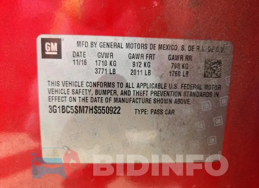 3G1BC5SM7HS550922 Photo# 12