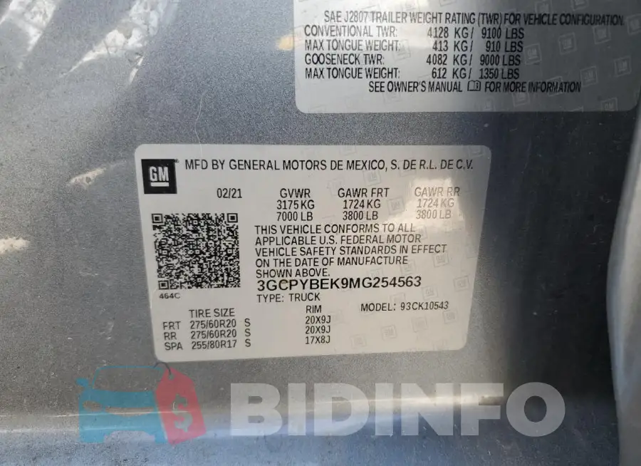 3GCPYBEK9MG254563 Photo# 12