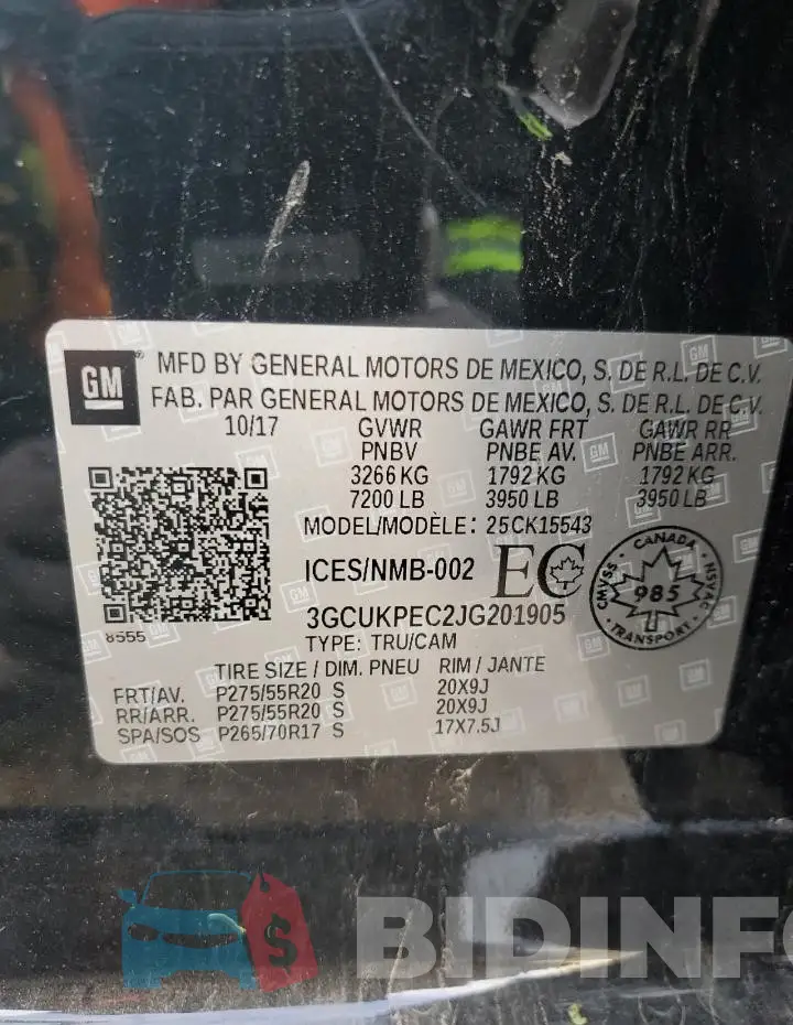 3GCUKPEC2JG201905 Photo# 12