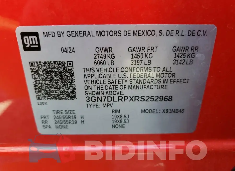 3GN7DLRPXRS252968 Photo# 13