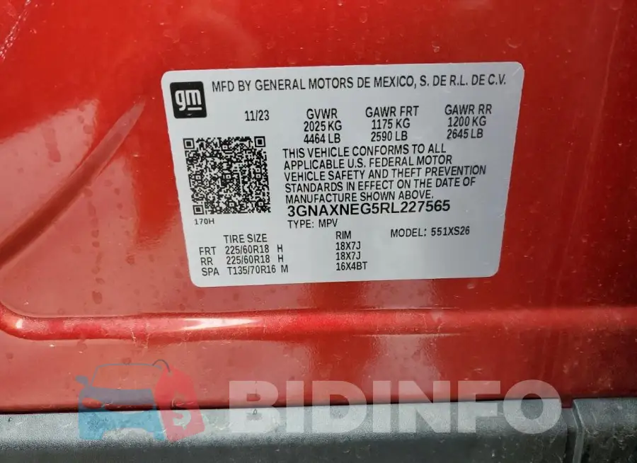 3GNAXNEG5RL227565 Photo# 13