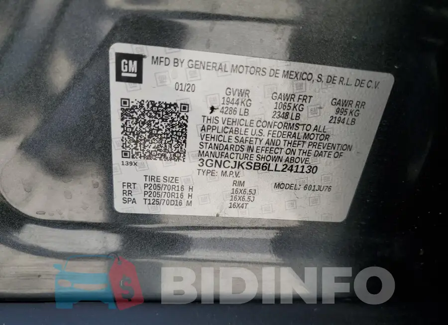 3GNCJKSB6LL241130 Photo# 13