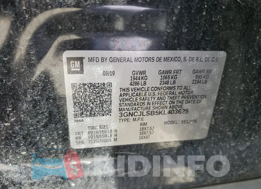 3GNCJLSB5KL403625 Photo# 14