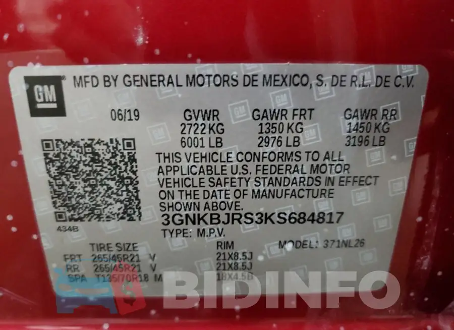 3GNKBJRS3KS684817 Photo# 13