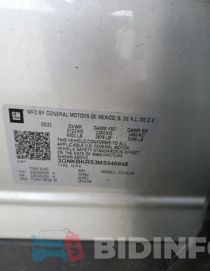 3GNKBKRS3MS546848 Photo# 13