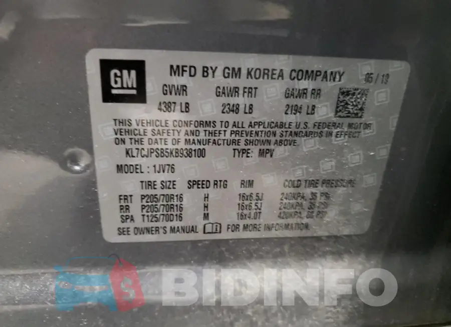 KL7CJPSB5KB938100 Photo# 12