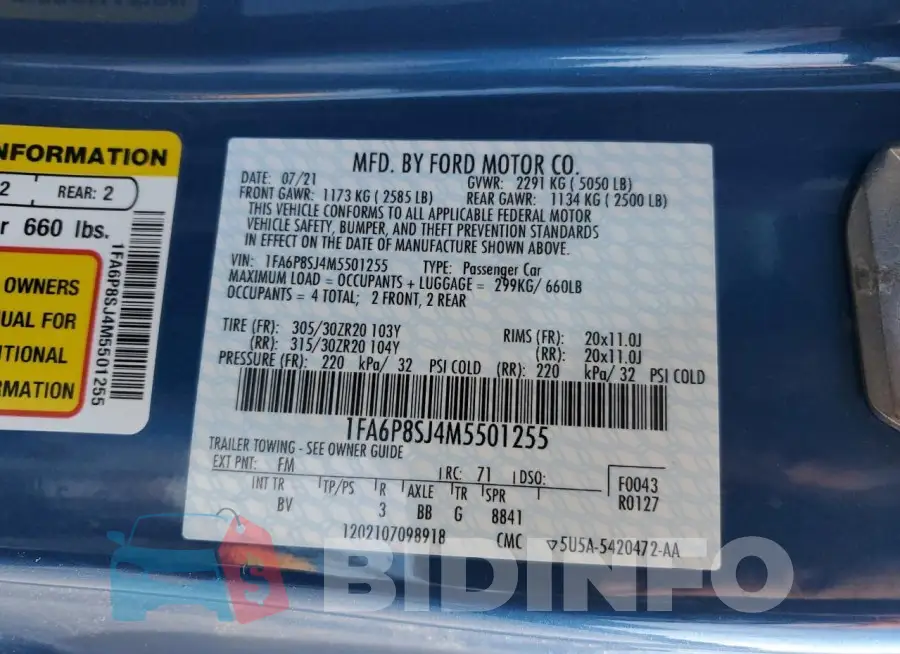 1FA6P8SJ4M5501255 Photo# 12
