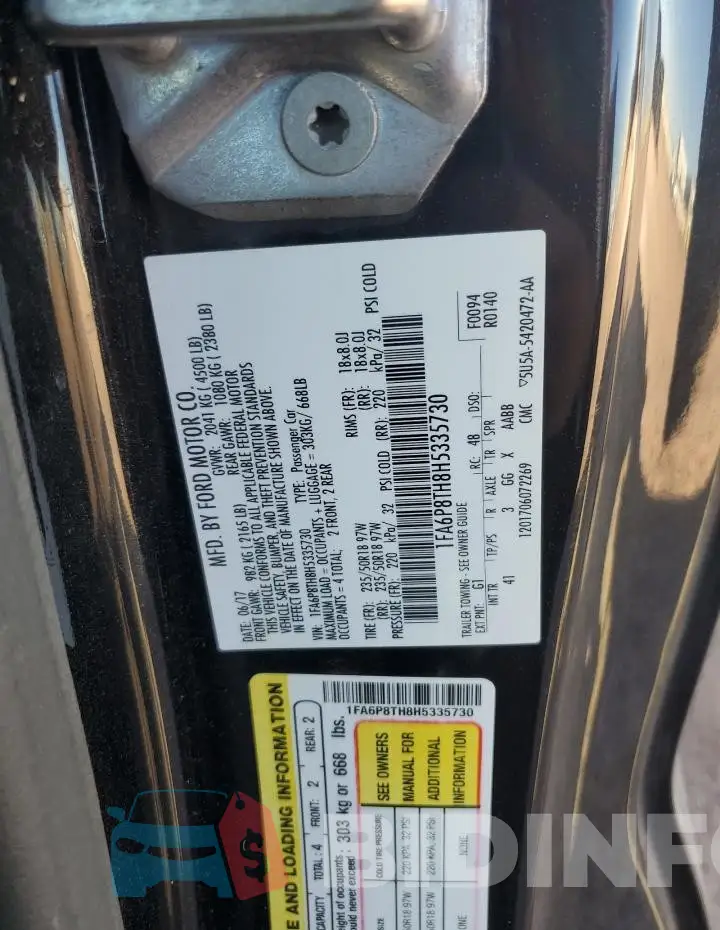 1FA6P8TH8H5335730 Photo# 12