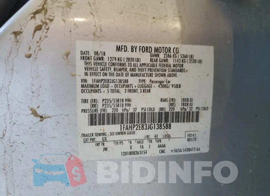 1FAHP2E83JG138588 Photo# 12
