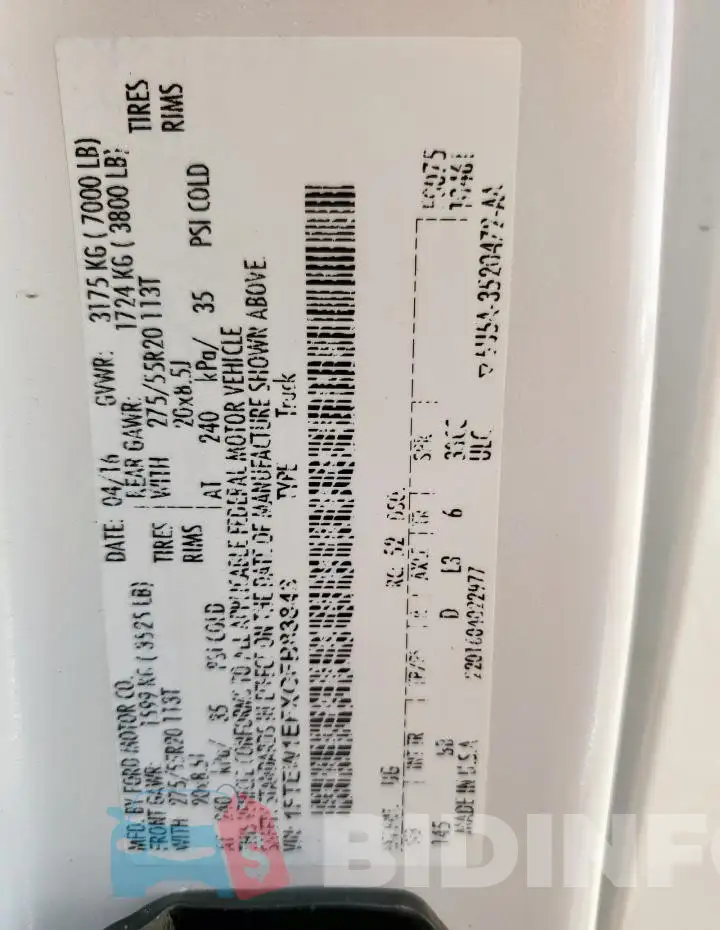 1FTEW1EFXGFB83843 Photo# 13
