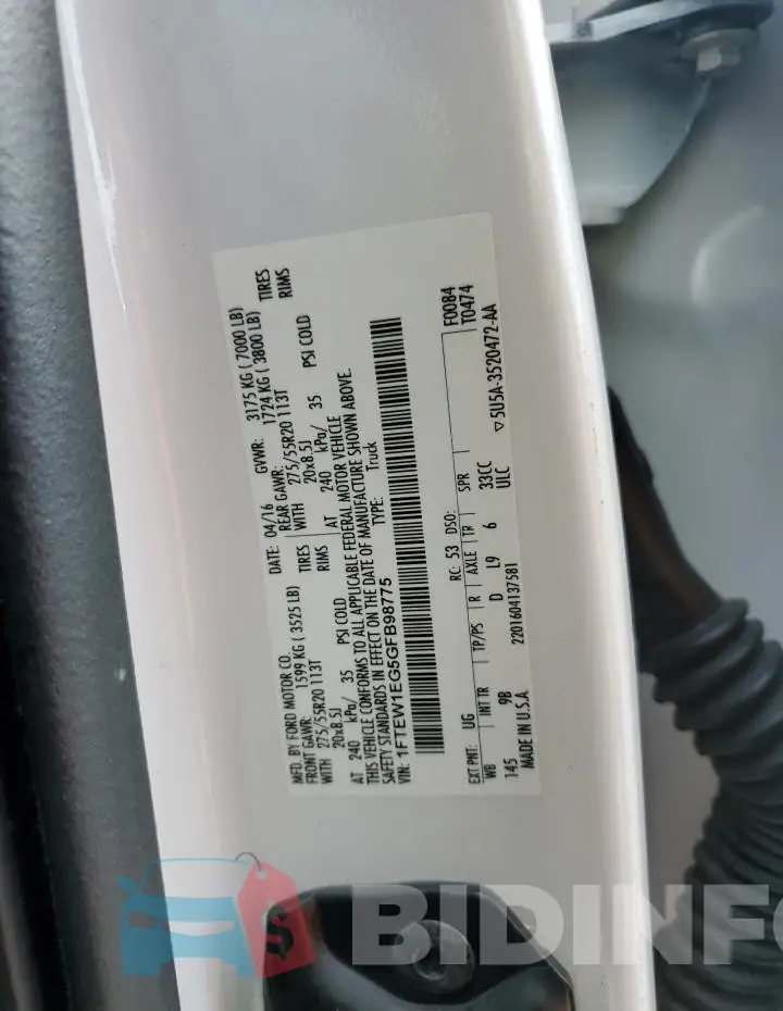 1FTEW1EG5GFB98775 Photo# 12