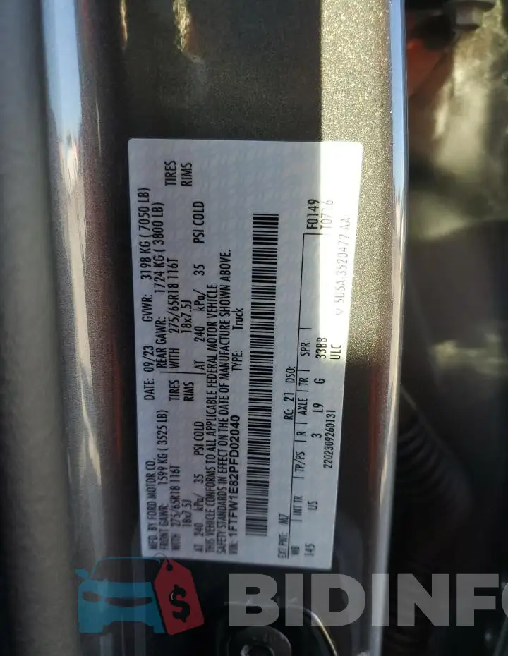 1FTFW1E82PFD02040 Photo# 12