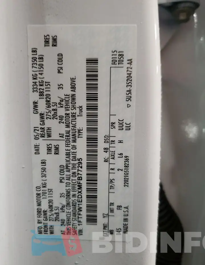 1FTFW1EDXMFB77295 Photo# 12