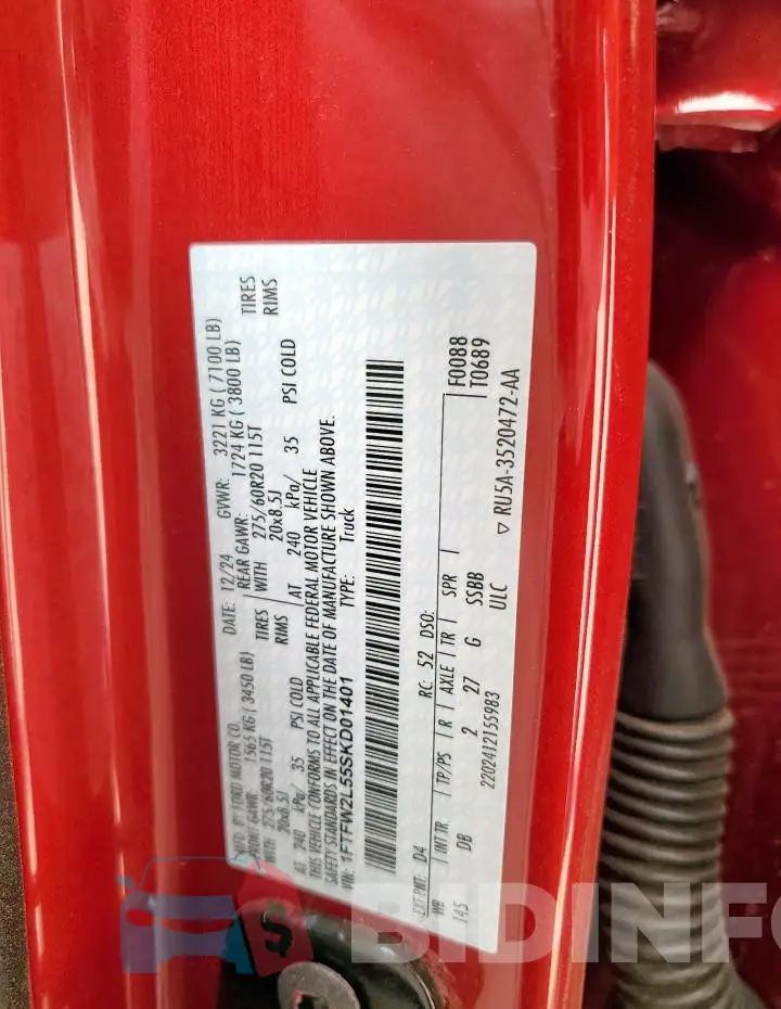 1FTFW2L55SKD01401 Photo# 13
