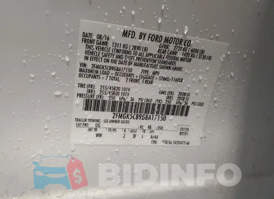2FMGK5C89GBA17150 Photo# 14