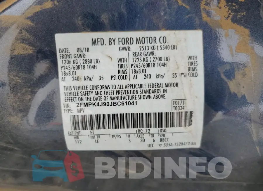 2FMPK4J90JBC61041 Photo# 13