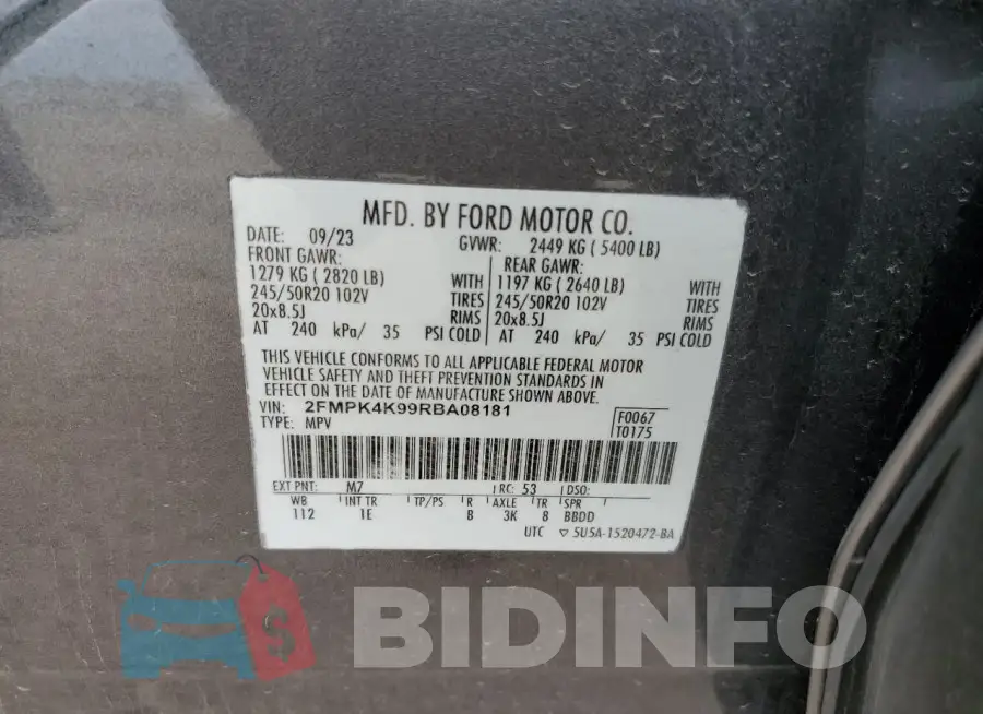2FMPK4K99RBA08181 Photo# 13