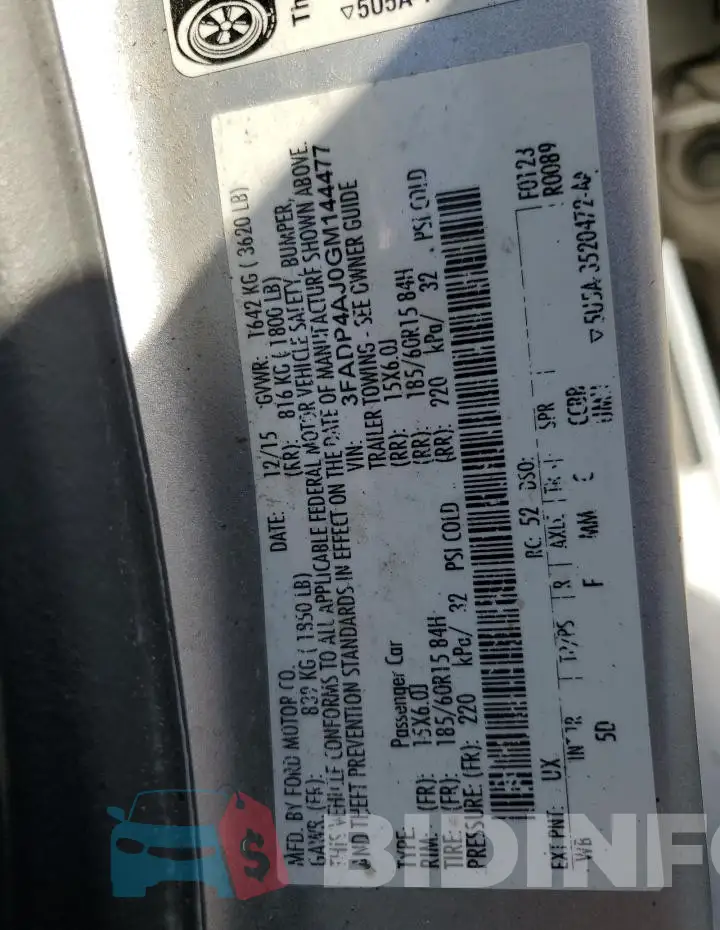 3FADP4AJ0GM144477 Photo# 12