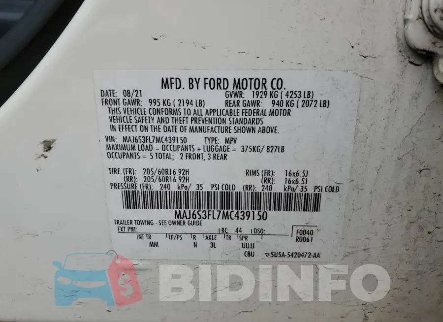 MAJ6S3FL7MC439150 Photo# 13