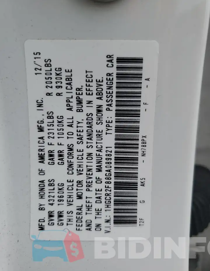 1HGCR2F88GA089821 Photo# 12