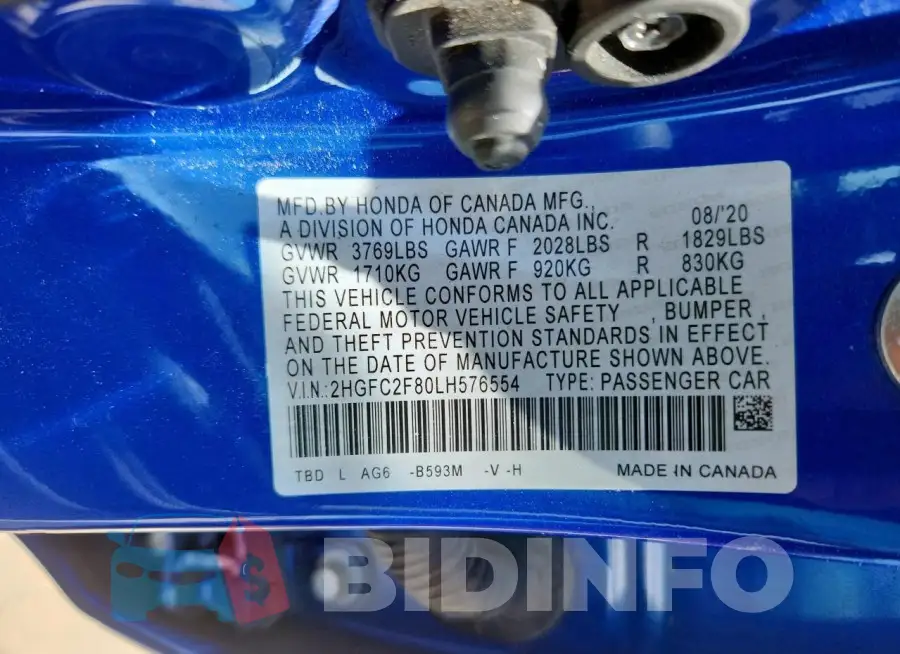 2HGFC2F80LH576554 Photo# 13