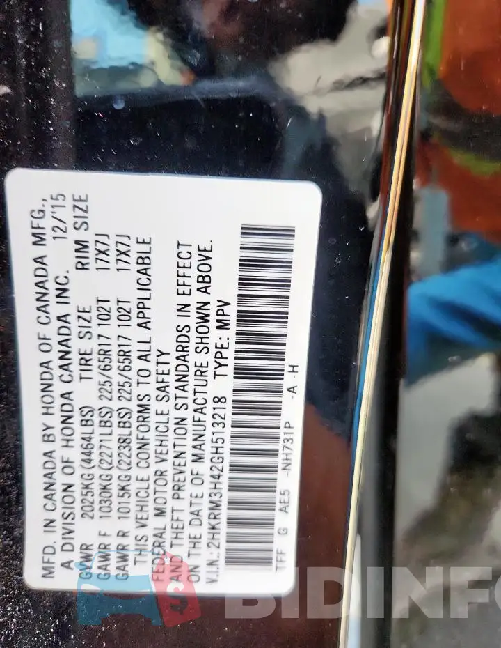 2HKRM3H42GH513218 Photo# 13