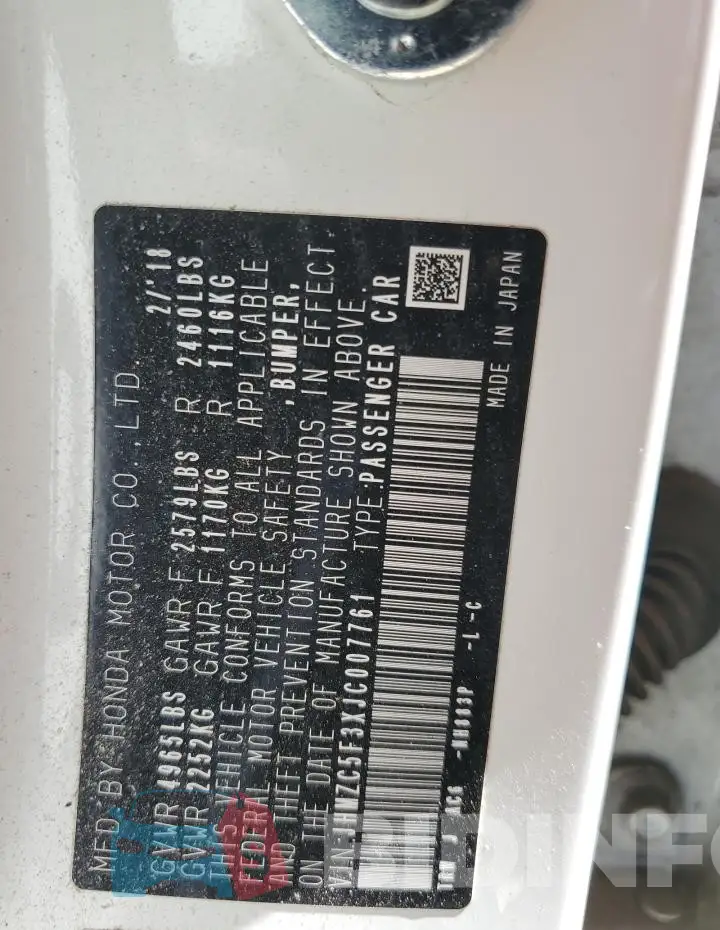 JHMZC5F3XJC007761 Photo# 12