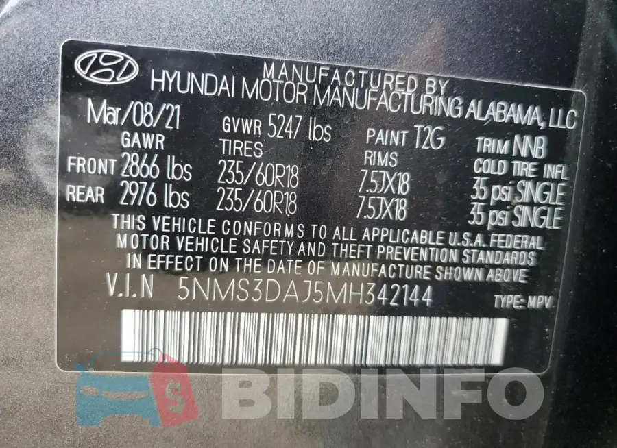 5NMS3DAJ5MH342144 Photo# 14
