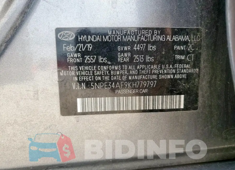 5NPE34AF9KH779797 Photo# 12