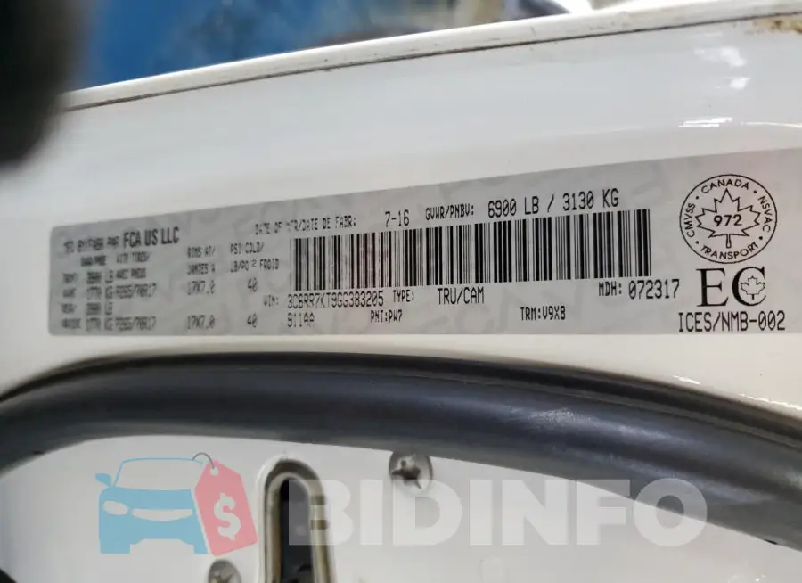 3C6RR7KT9GG383205 Photo# 12