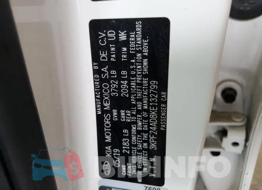 3KPF24AD8KE132799 Photo# 12