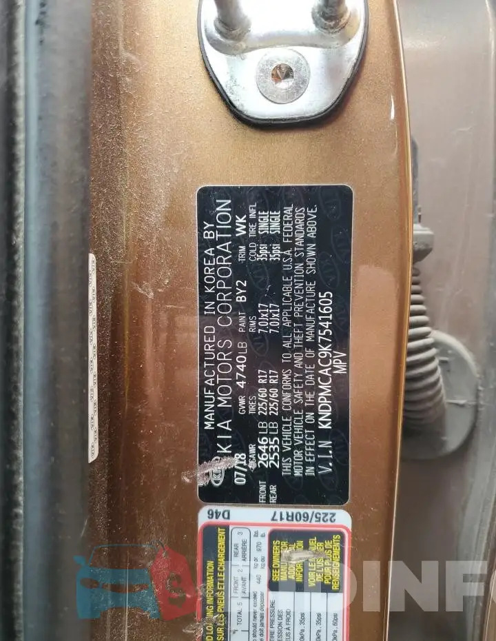 KNDPMCAC9K7541605 Photo# 14