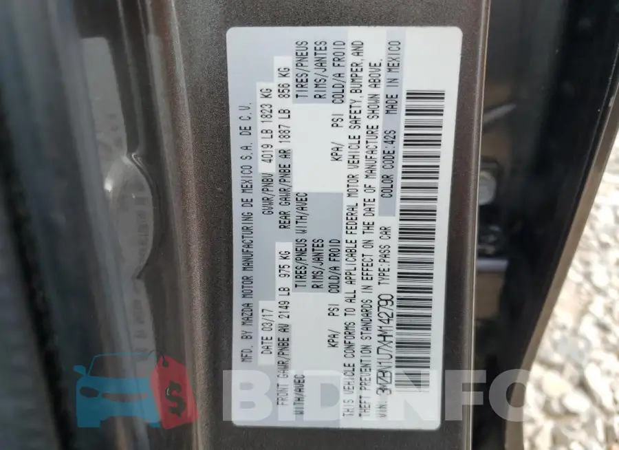 3MZBN1U7XHM142790 Photo# 12