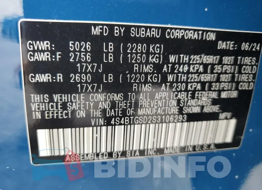 4S4BTGSD2S3106293 Photo# 14