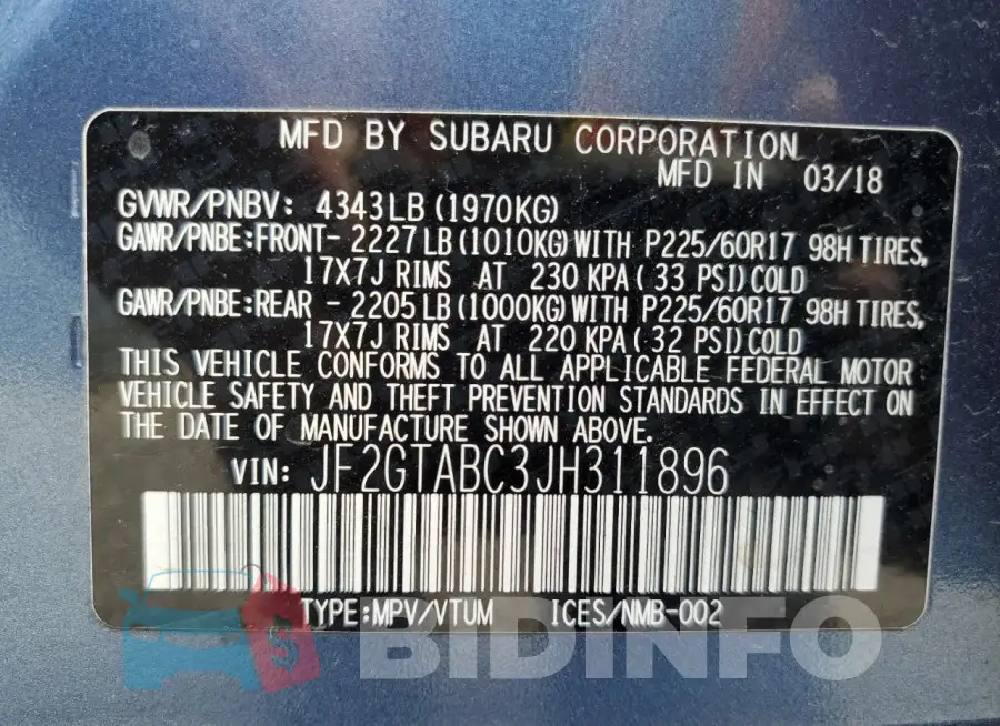 JF2GTABC3JH311896 Photo# 12