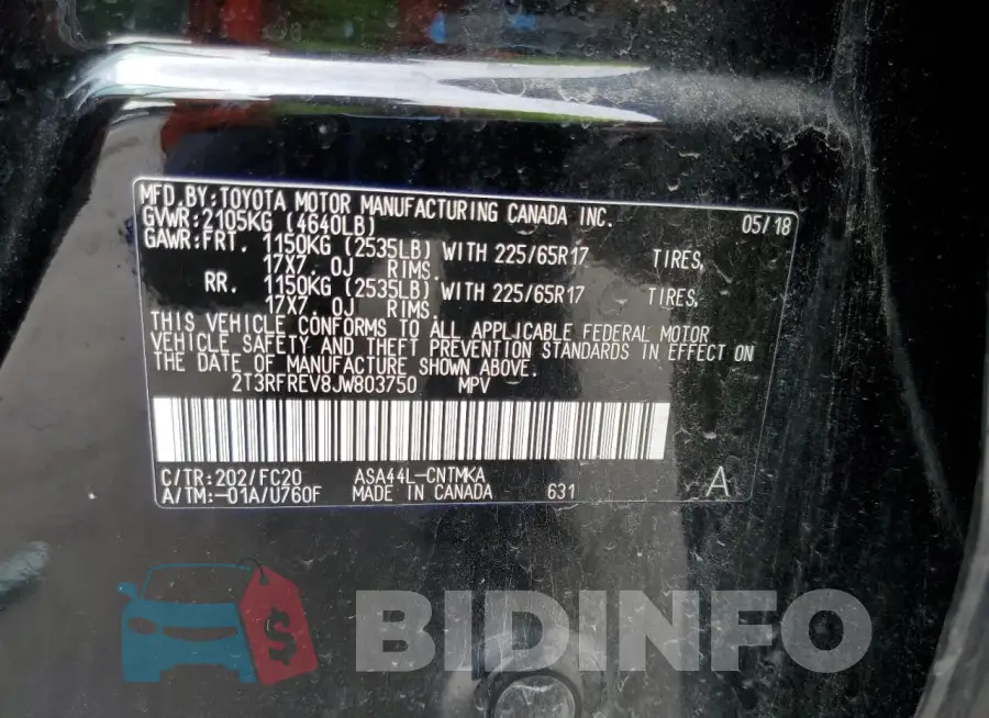 2T3RFREV8JW803750 Photo# 14
