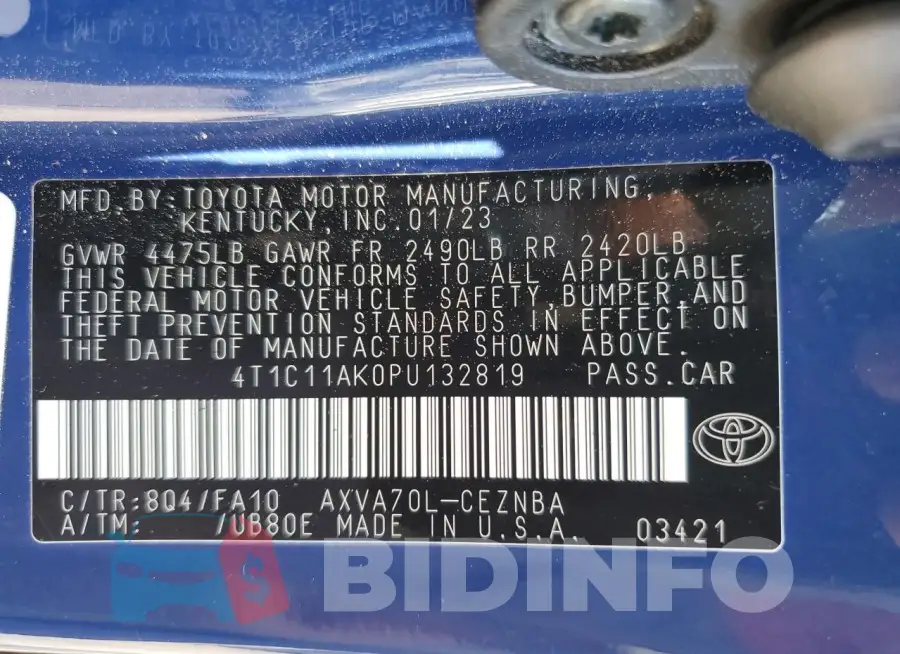 4T1C11AK0PU132819 Photo# 12