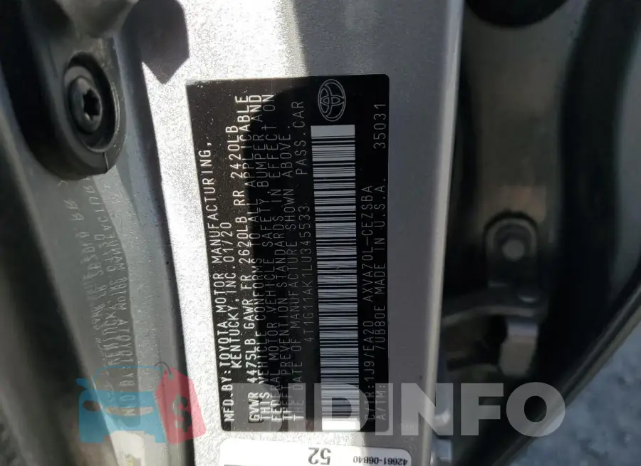 4T1G11AK1LU345533 Photo# 12