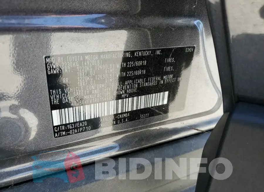 4T3B6RFV1RU154689 Photo# 13