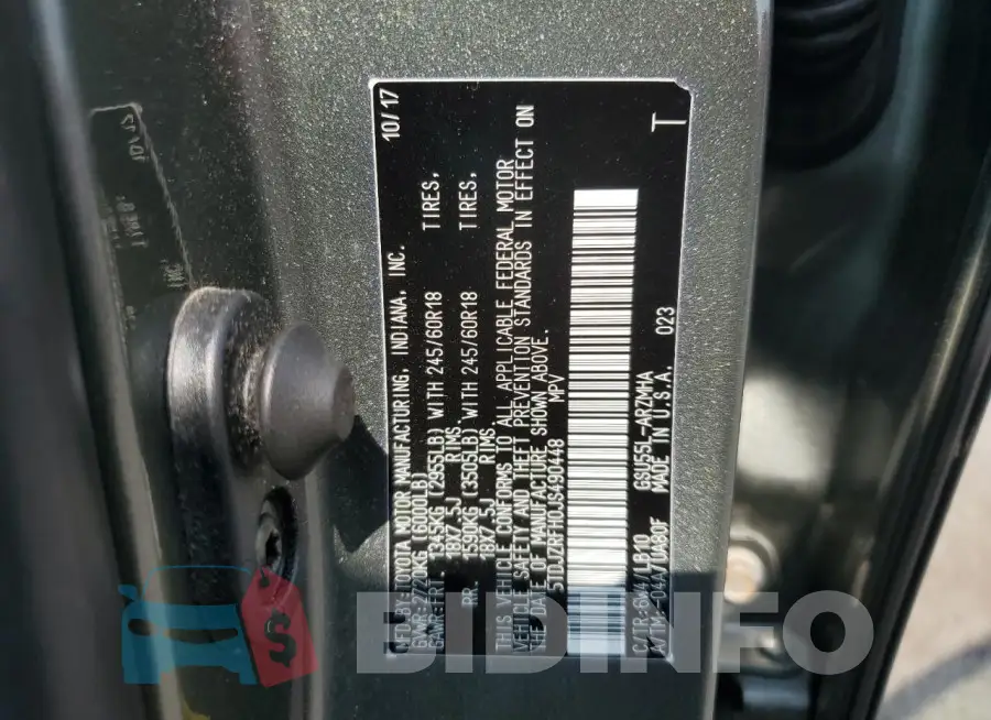 5TDJZRFH0JS490448 Photo# 13