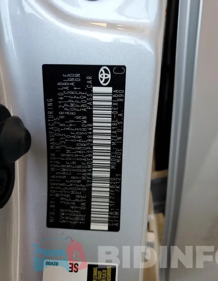 5YFB4MDE8SP288448 Photo# 13