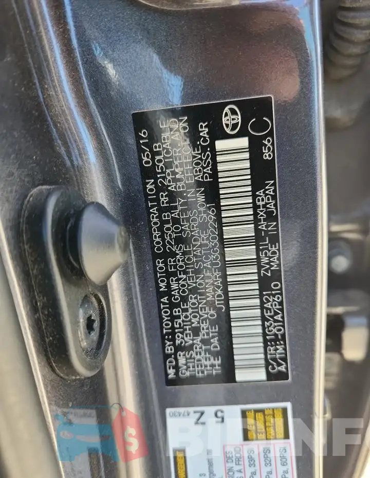 JTDKARFU3G3022961 Photo# 12