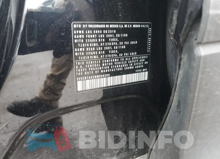 3VV2B7AX2NM096209 Photo# 12