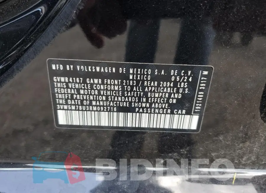 3VW5M7BU3RM092716 Photo# 13