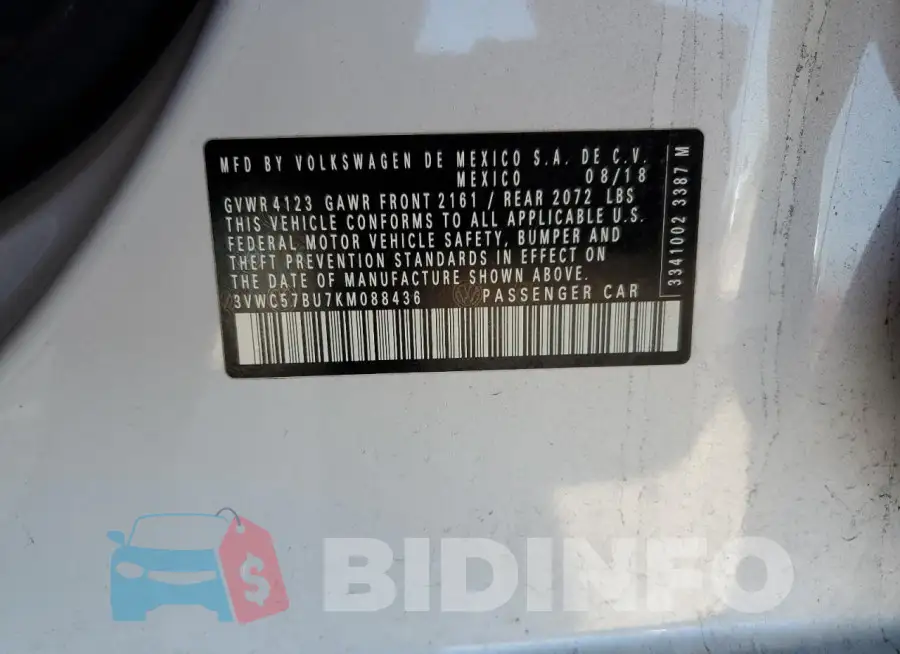 3VWC57BU7KM088436 Photo# 13