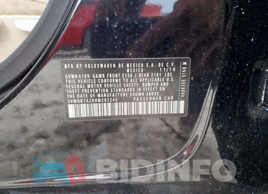 3VWDB7AJXHM282245 Photo# 12