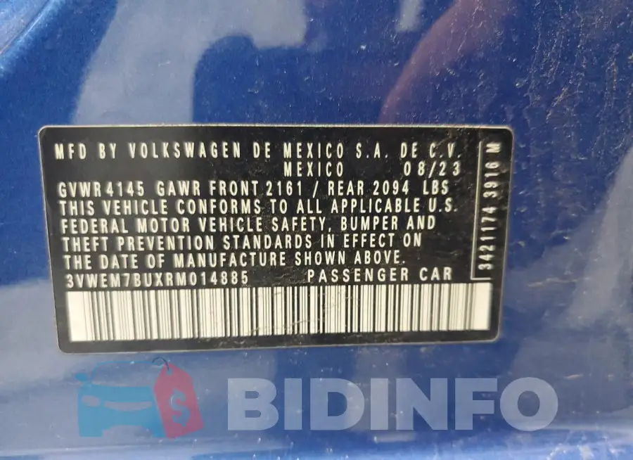 3VWEM7BUXRM014885 Photo# 12