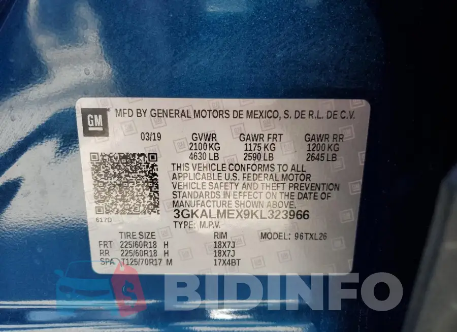 3GKALMEX9KL323966 Photo# 12