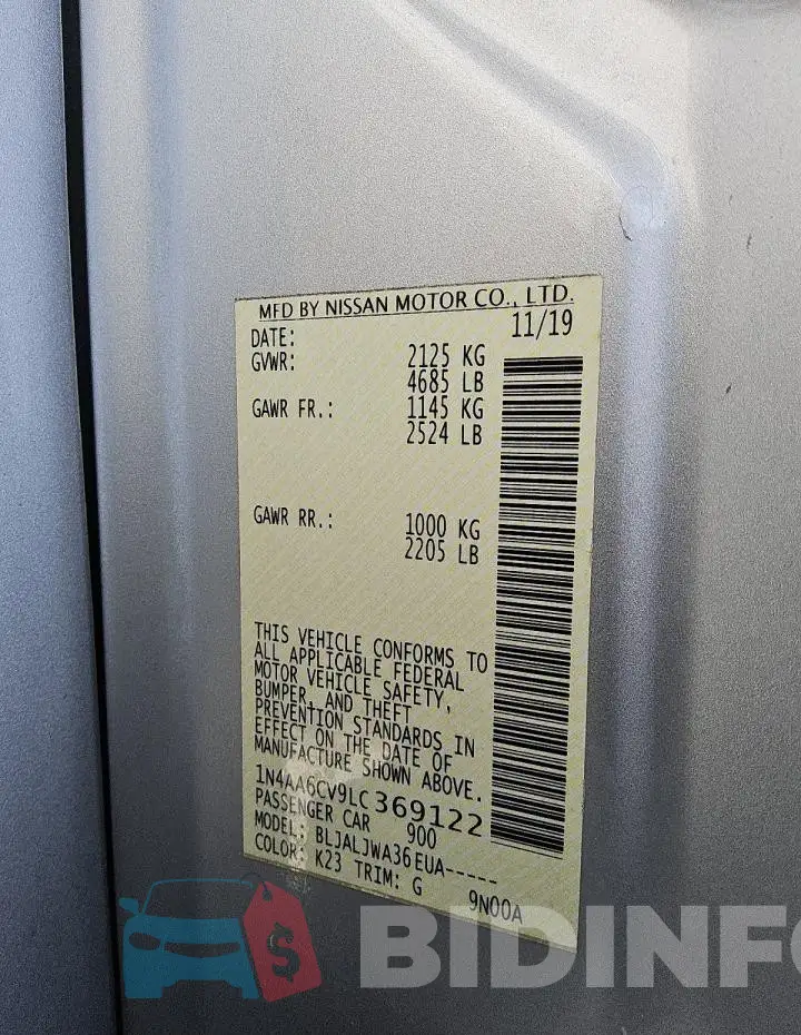 1N4AA6CV9LC369122 Photo# 12